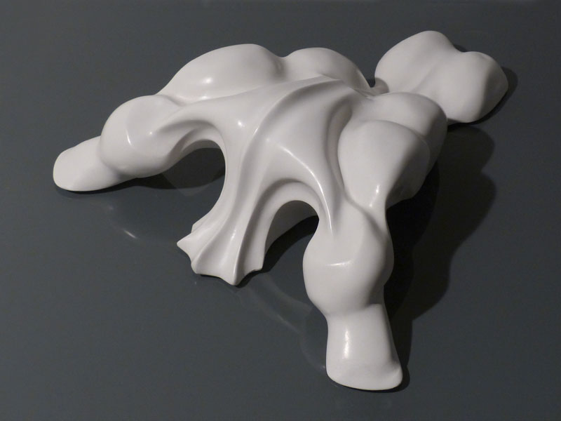 Isabelle Ardevol – Him - represents a male dorso swimming accross society limits, acrylic resin sculpture 2013