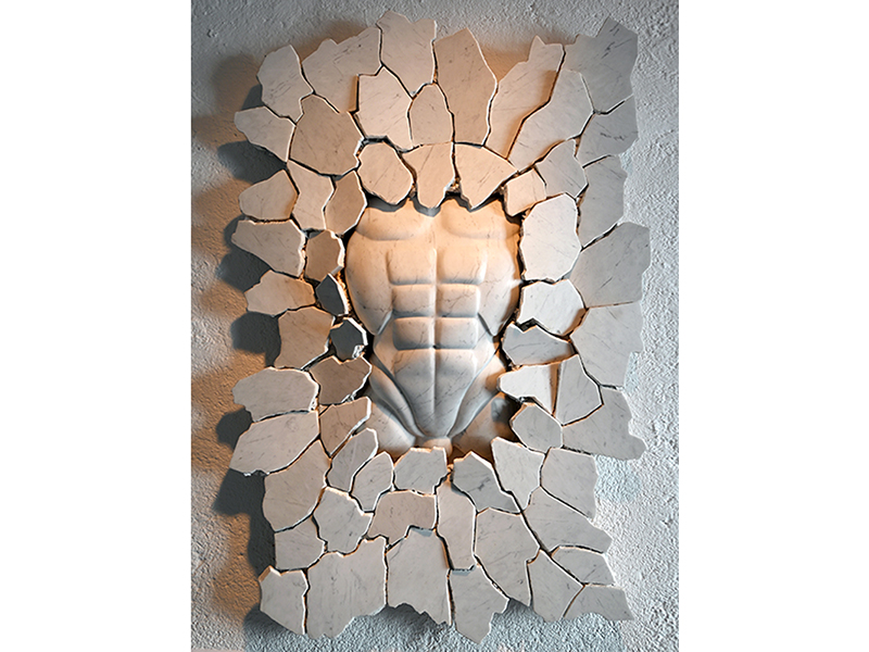 IZA, Isabelle Ardevol, femme artiste contemporain, sculpteure, sculptrice, art En-Terres Andalouses, serie En Terres confinees, marbre blanc de carrare - 2020
