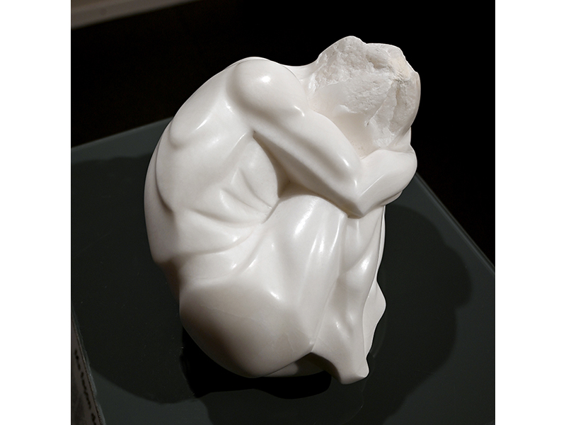 IZA, Isabelle Ardevol, woman contemporary artist, sculptress, art, Duality alabaster Sculpture 2022