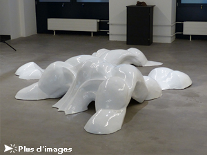IZA, Isabelle Ardevol, woman contemporary artist, sculptress, art, Tearing of, acrylic resin sculpture part of the emergence serie, 2015